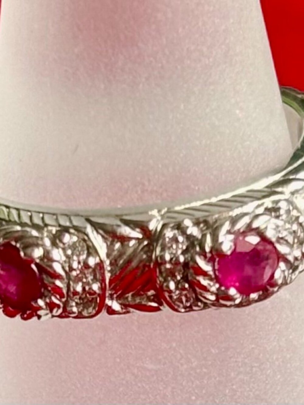 Judith Ripka Ruby and diamond Sterling silver Lady's Band